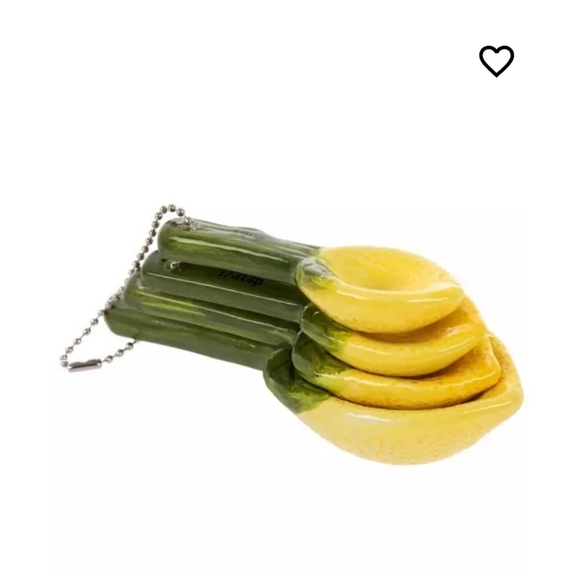 🍋Lemon Shape 4 Piece Ceramic Measuring Cups & 4 Piece Measuring Spoons Set. - Picture 8 of 12